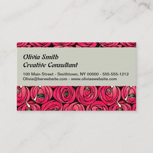 Rose Art Nouveau Rennie Macintosh Graphic Business Card