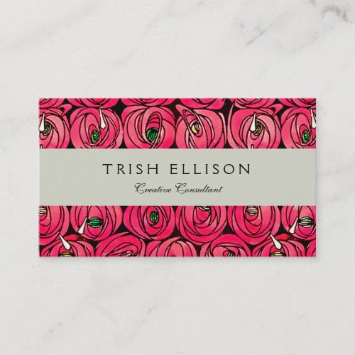 Rose Art Nouveau Rennie Macintosh Graphic Business Card