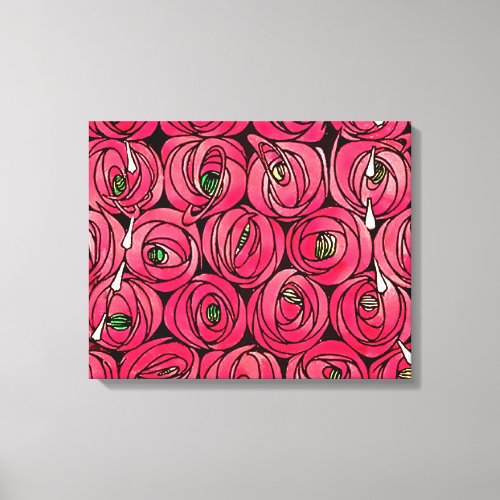 Rose Art Nouveau Rennie Macintosh Graphic Canvas Print