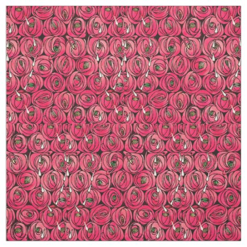 Rose Art Nouveau Rennie Macintosh Graphic Fabric