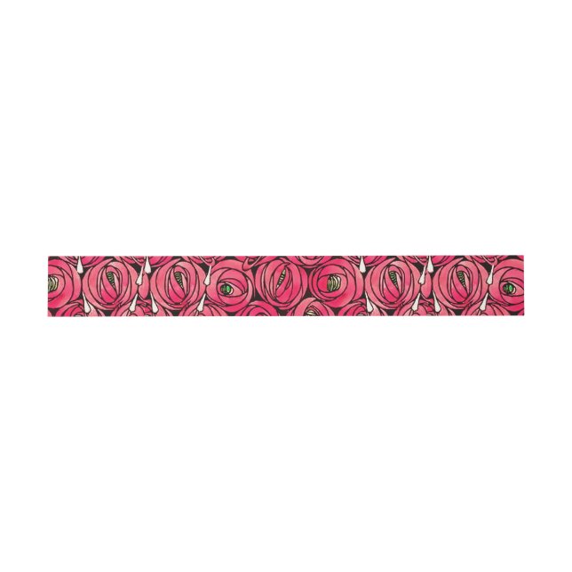 Rose Art Nouveau Rennie Macintosh Graphic Invitation Belly Band (Flat)