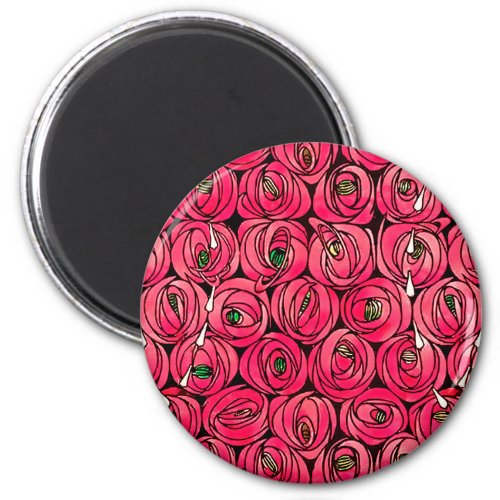 Rose Art Nouveau Rennie Macintosh Graphic Magnet