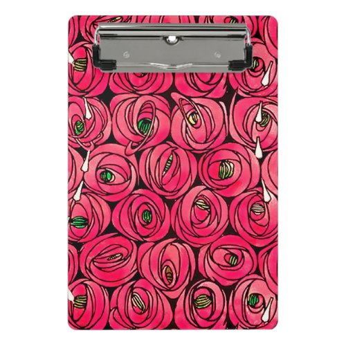 Rose Art Nouveau Rennie Macintosh Graphic Mini Clipboard