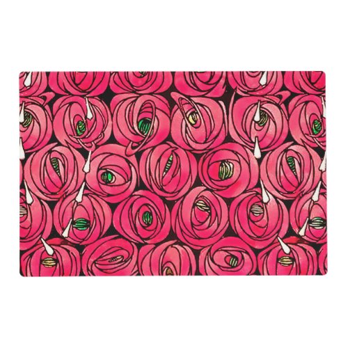 Rose Art Nouveau Rennie Macintosh Graphic Placemat