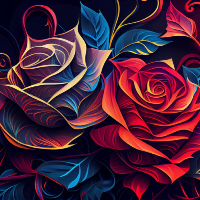 Rose Art  Printed Backpack (Abstract Roses Background!)