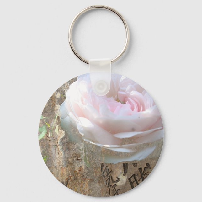 Rose auf Holz Keychain (Front)