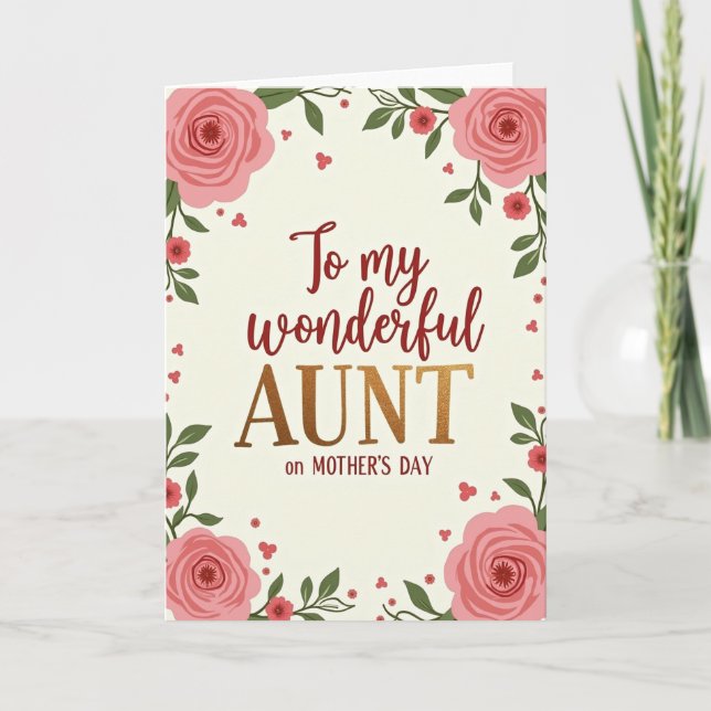 Rose Aunt Mothers Day Card (Front)