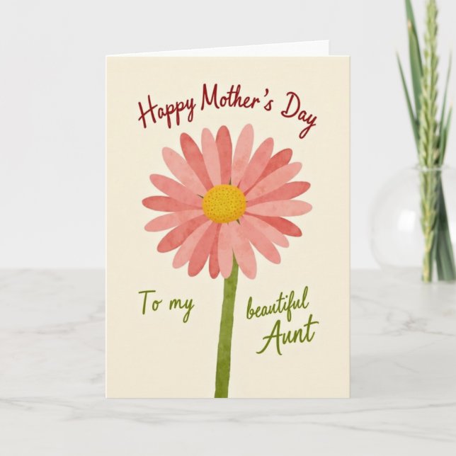 Rose Aunt Mothers Day Wish Card (Front)