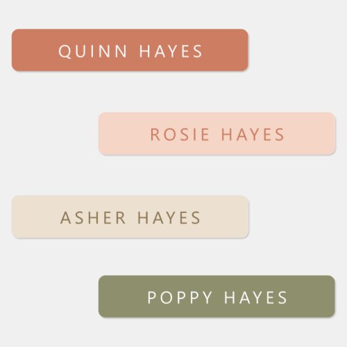 Rose Autumn Colors Name Labels