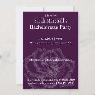 Rose Bachelorette Party Invitations