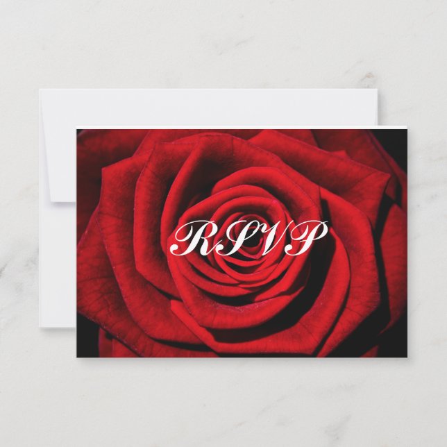 Rose Background Flower Wedding/Sweet Sixteen RSVP (Front)