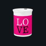 Rose Background Love Wedding Beverage Pitcher<br><div class="desc">You can easily change the fonts and colors. You can also add your logo and the background image as you like.</div>