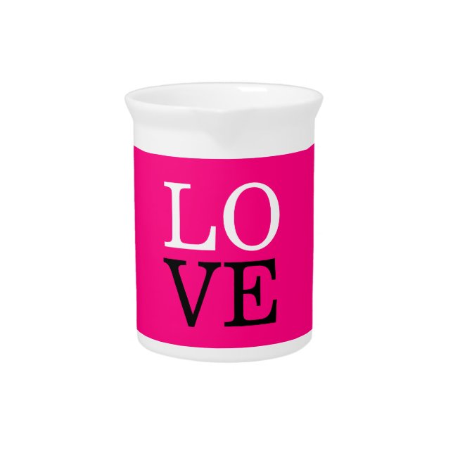 Rose Background Love Wedding Beverage Pitcher (Front)