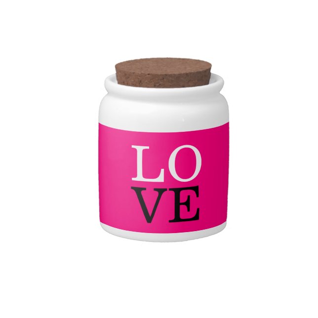 Rose Background Love Wedding Candy Jar (Front)