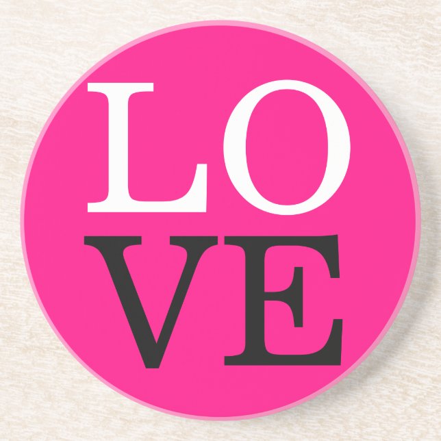 Rose Background Love Wedding Coaster (Front)