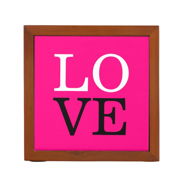 Rose Background Love Wedding Desk Organizer (Front)