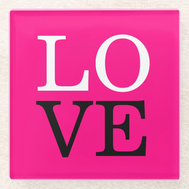 Rose Background Love Wedding Glass Coaster (Front)