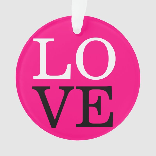 Rose Background Love Wedding Ornament (Front)