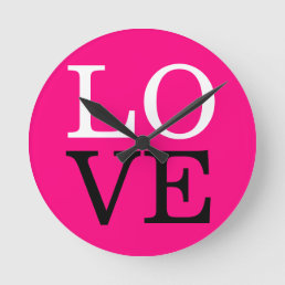 Rose Background Love Wedding Round Clock