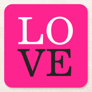 Rose Background Love Wedding Square Paper Coaster