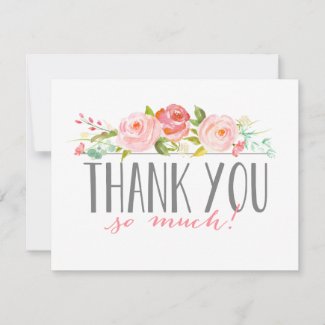 Rose Banner | Baby Shower Thank You Card