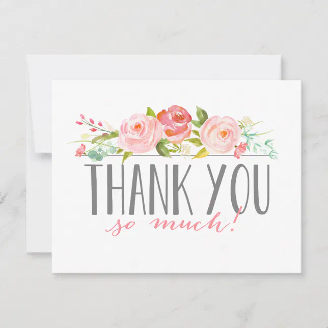 Rose Banner | Baby Shower Thank You Card | Zazzle