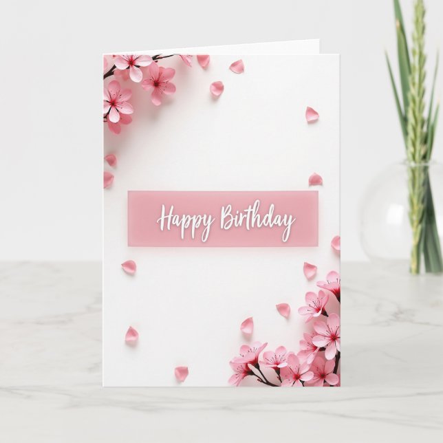 Rose Banner Birthday Card (Front)