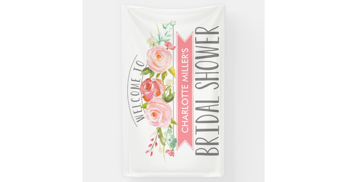 Rose Banner Bridal Shower Banner Zazzle