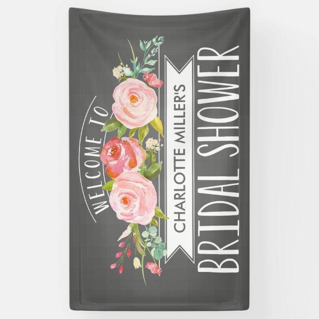 Rose Banner Bridal Shower Banner