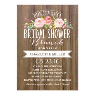 Rose Banner Brunch | Bridal Shower Card