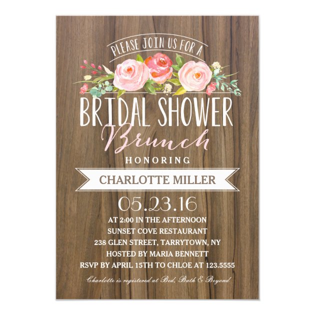 Rose Banner Brunch | Bridal Shower Invitation
