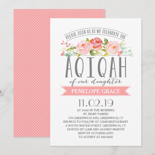 Rose Banner | Girl AQIQAH Invitation