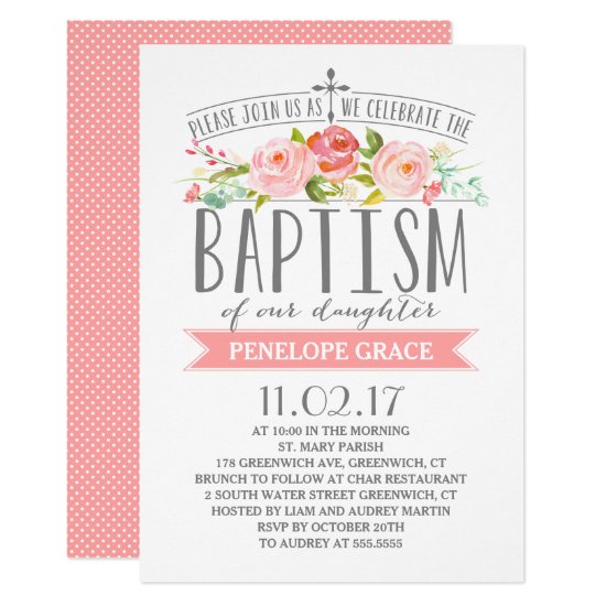 Rose Banner | Girl Baptism Invitation