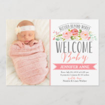 Rose Banner | Girl Birth Announcement