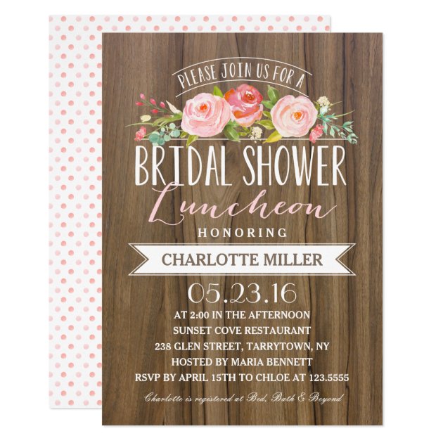 Rose Banner Luncheon | Bridal Shower Invitation