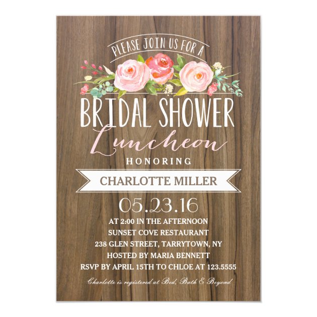Rose Banner Luncheon | Bridal Shower Invitation