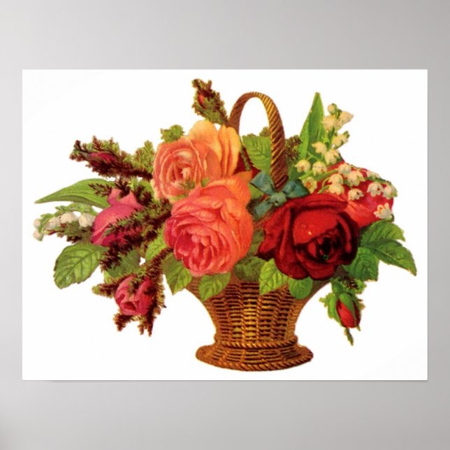 Rose Basket Customizable Poster (Front)