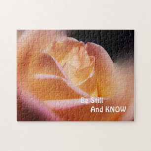 Rose Be Still Inspirational Quote Jigsaw Puzzle