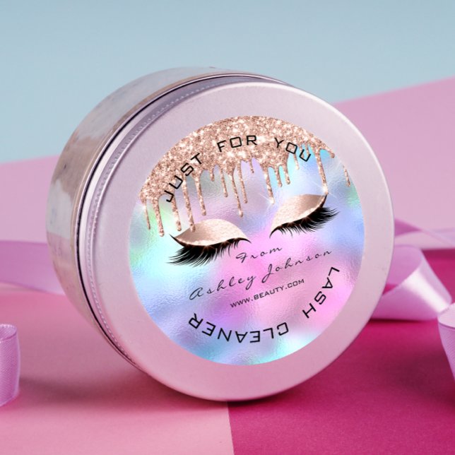 Rose Beauty Lashes Drips Makeup Holograph Cleaner Classic Round Sticker (Creator Uploaded)