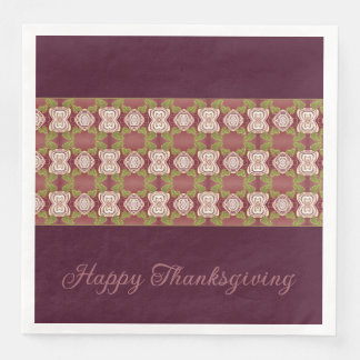 Rose Beige And Burgundy Paper Dinner Napkins