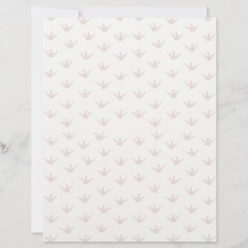 Rose Beige Origami Cranes on Near White