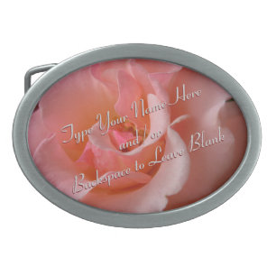 Rose Belt Buckle Personalize Peach Rose Buckle