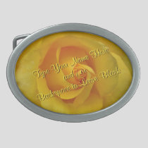 Rose Belt Buckle Personalize Yellow Rose Buckle
