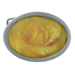 Rose Belt Buckle Personalize Yellow Rose Buckle