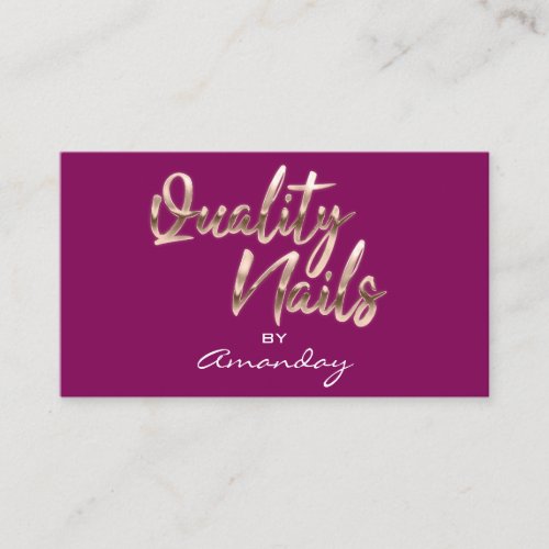 Rose Berry Purple Quality Nail Script QRCode Logo  Business Card