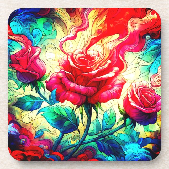 Rose Beverage Coaster (Front)