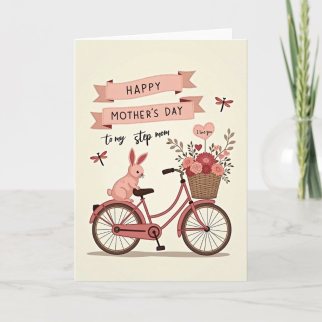 Rose Bicycle Mothers Day Card (Front)