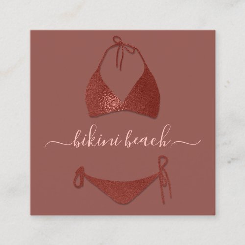 Rose  Bikini Lingerie Beach Costume Underwear Shop Square Business Card