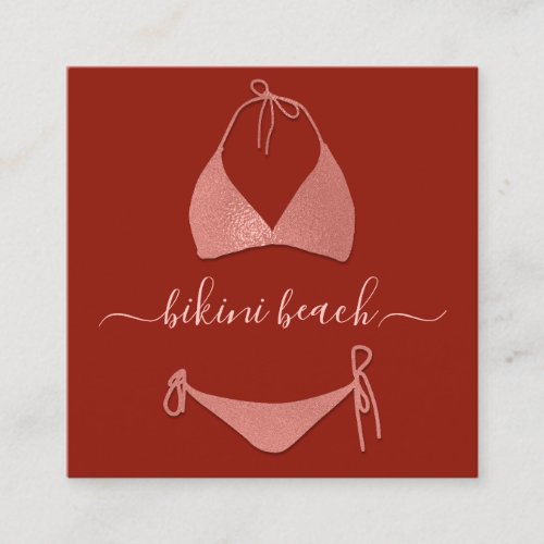 Rose Bikini Lingerie Beach Costume Underwear Shop Square Business Card