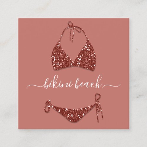Rose  Bikini Lingerie Beach Costume Underwear Shop Square Business Card